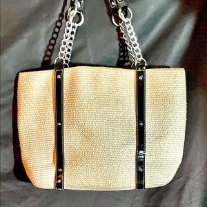 Women’s paper straw shoulder tote bag